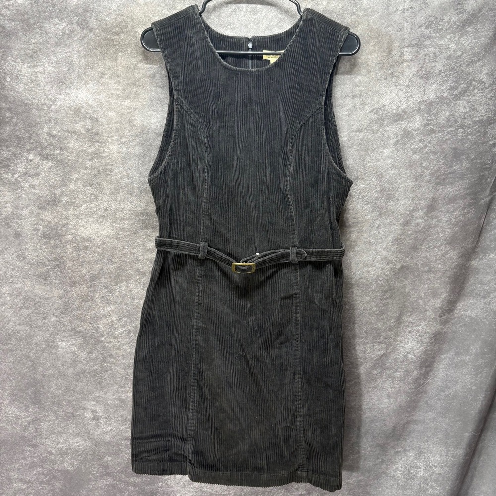 Limited Chinos Corduroy Sheath Dress‎ Belted Size 12 Black Y2K Corpcore Preppy